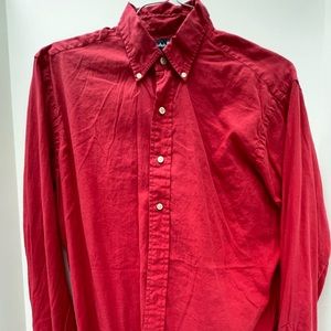 Ralph Lauren button down shirt, linen-like material, classic fit, L